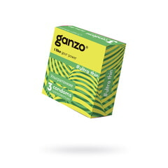 Презервативы Ganzo, ultra thin, ультратонкие, латекс, 18 см, 5,2 см, 3 шт.