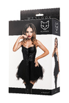Платье Glossy Elisia с пышной юбкой из материала Wetlook, черное, XL